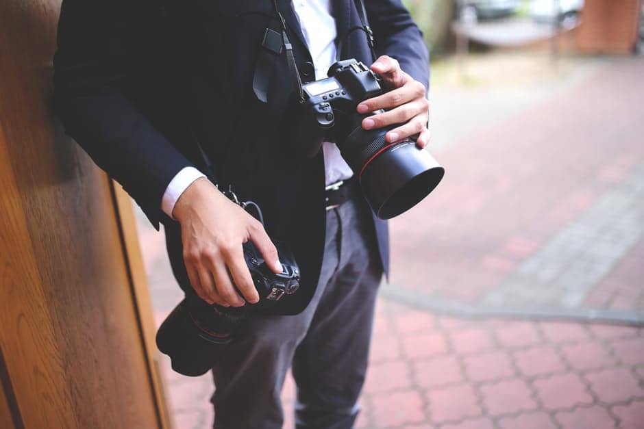 man holding camera